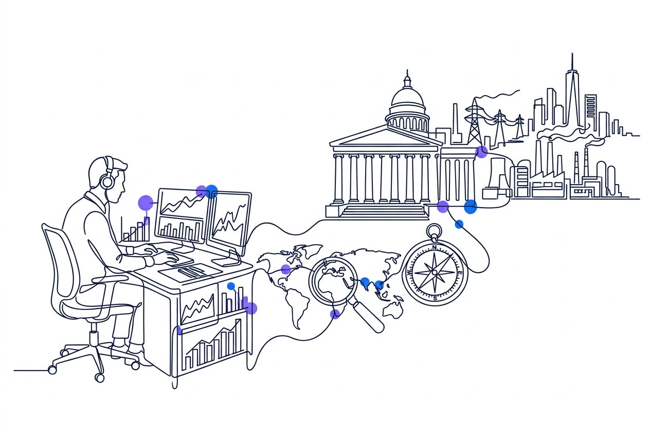 Strategic Intelligence.,Advisory.,Business Development. line illustration