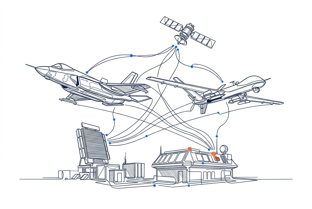 Defence & Aerospace line illustration
