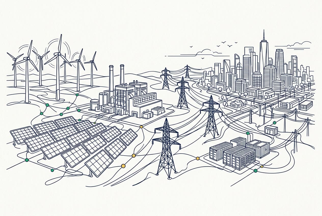 Energy & Sustainability line illustration