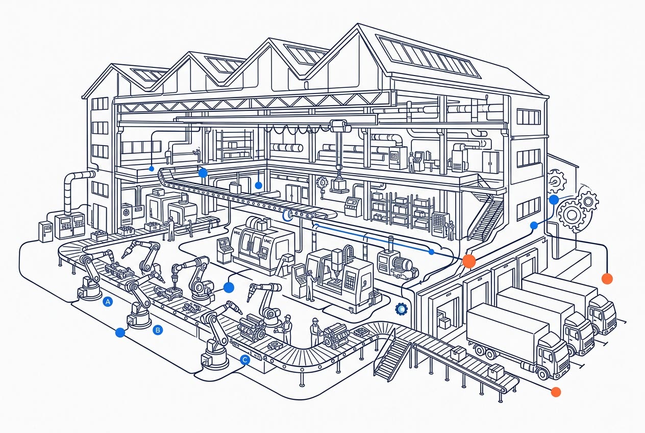 Industrial & Manufacturing line illustration