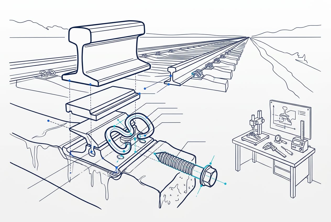 W-Type Fastening Systems for Indian Railways (RDSO) illustration