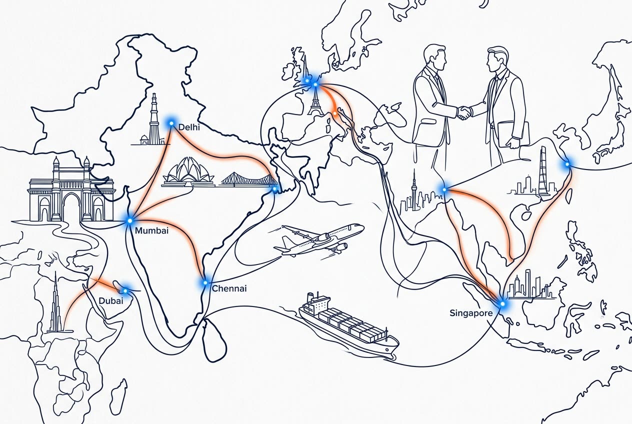 Market Entry line illustration