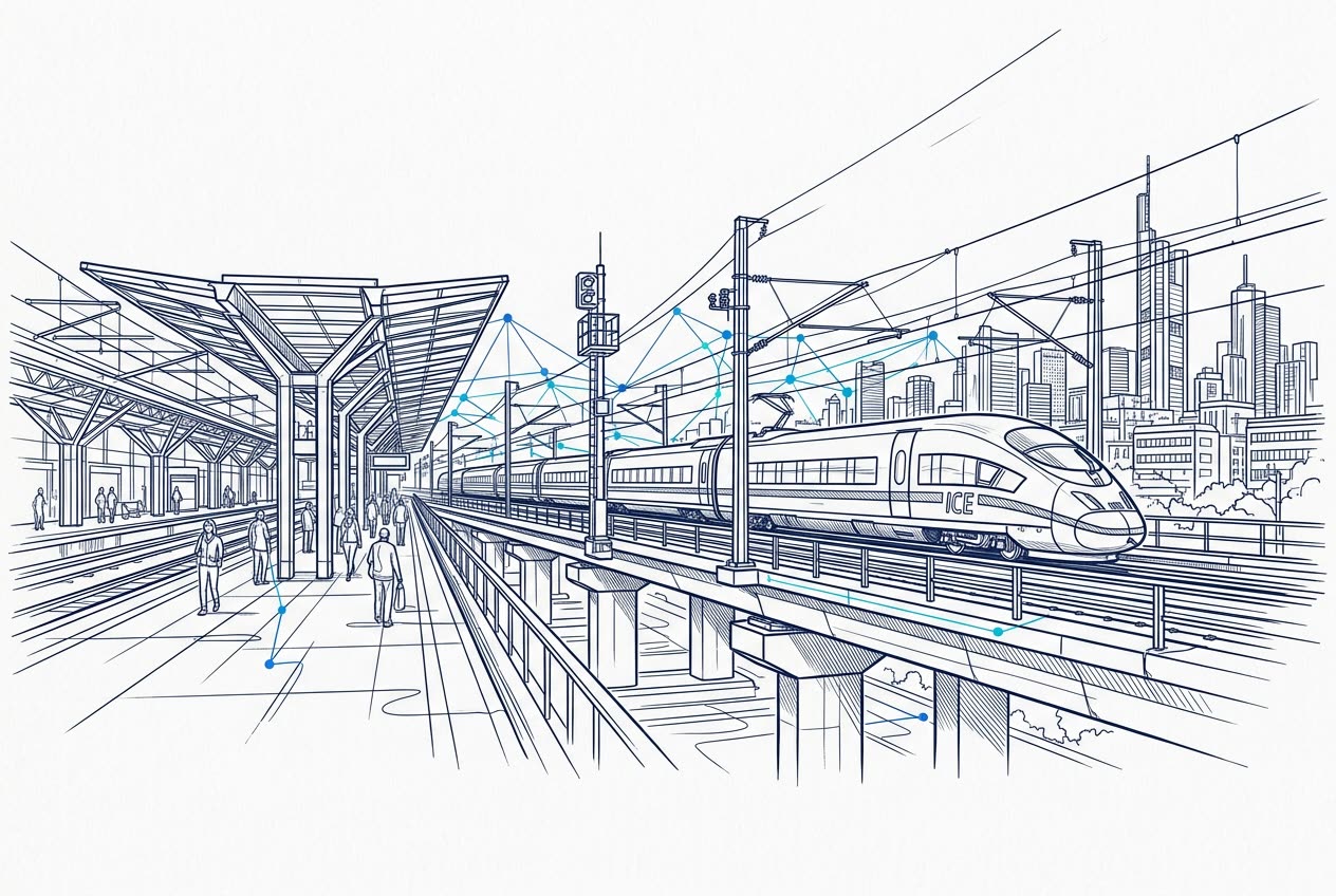 Railways & Transportation line illustration