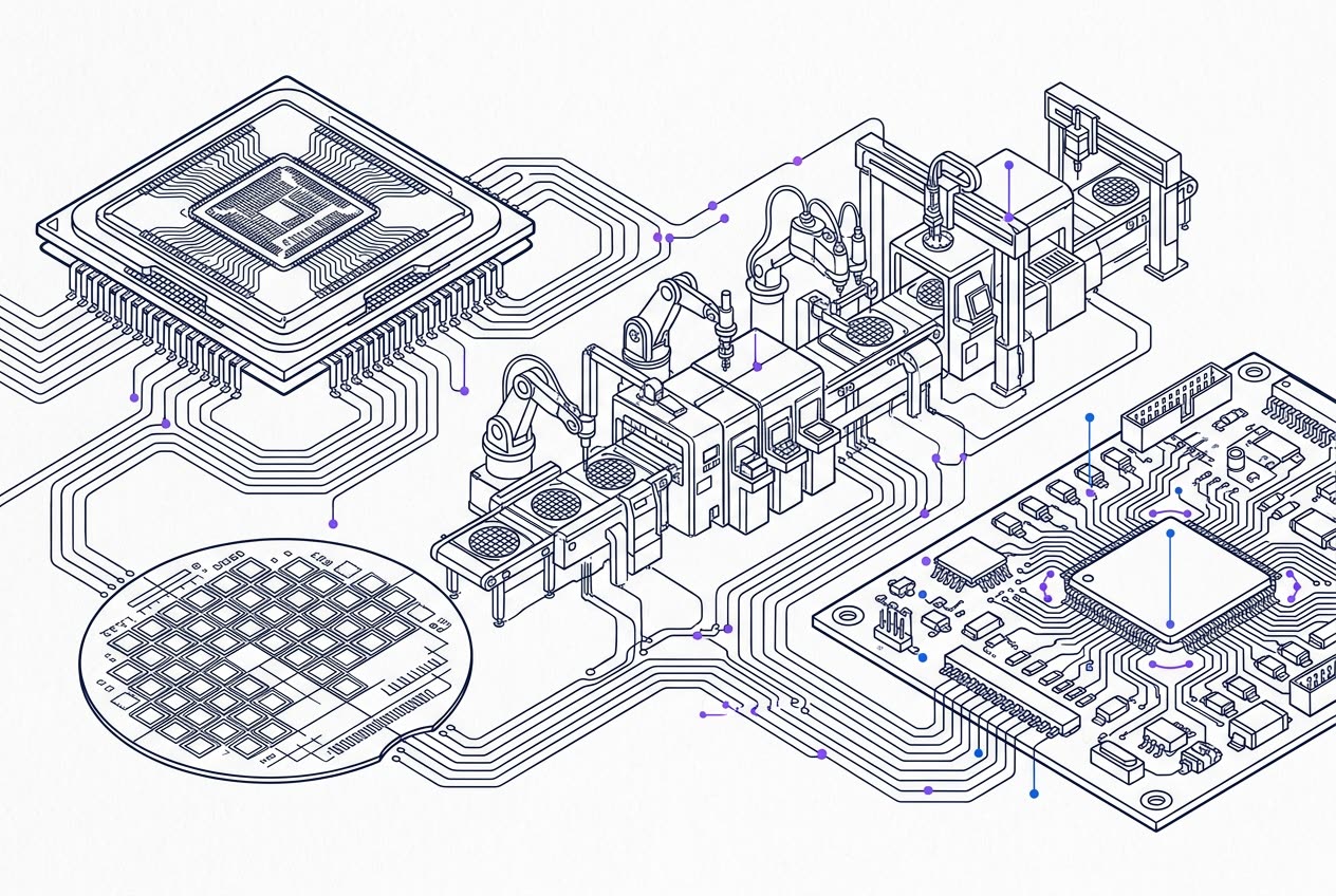 Electronics & Semiconductor line illustration