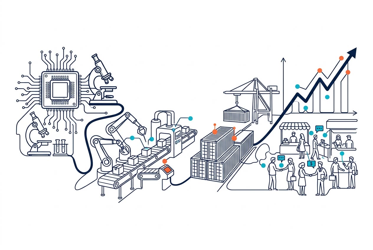 Technology Commercialization line illustration