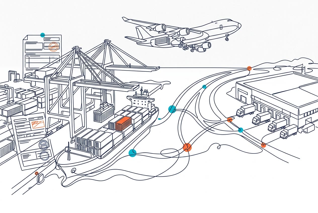 International Trade line illustration